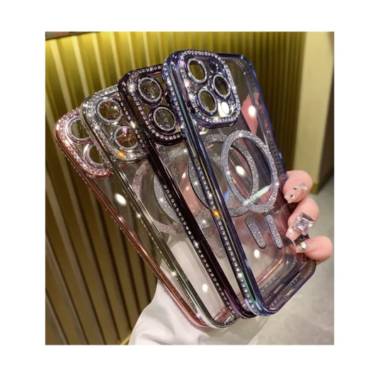 Transparent Magsafe Glitter Phone Case
