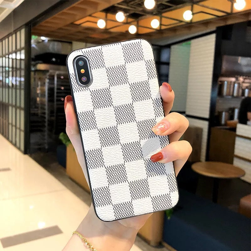Leather Checkered Phone Case